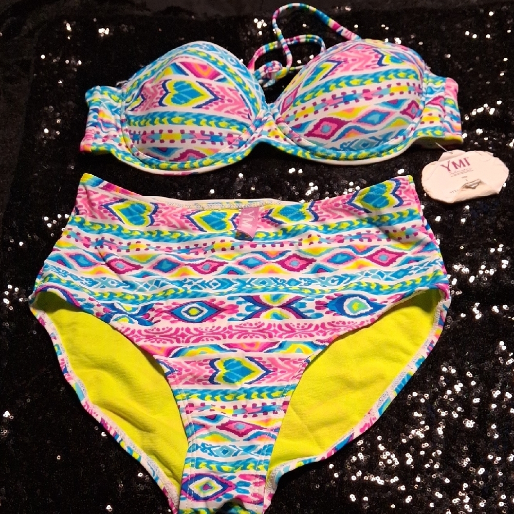 YMI Multicolor Patterned Bikini
